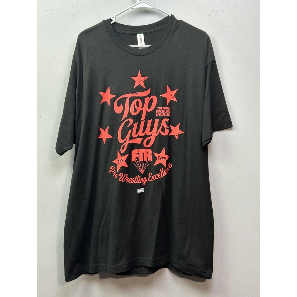 FTR Top Guys Shirt Mens XL Black Red AEW Wrestling Graphic Tee T-Shirt Dax Cash